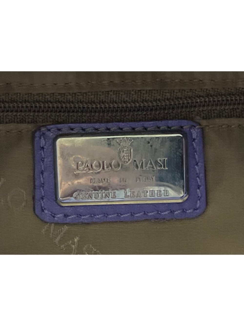 Paolo Masi Periwinkle Purple Leather Shoulder Bag Tote Braided Handles - Picture 7 of 9